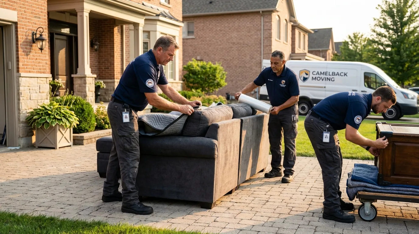 Large estate moving crew wrapping furniture in Poplar Bluff, MO